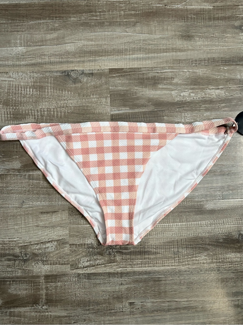 No Boundaries Pink and White Gingham Bikini Bottoms New Size Large